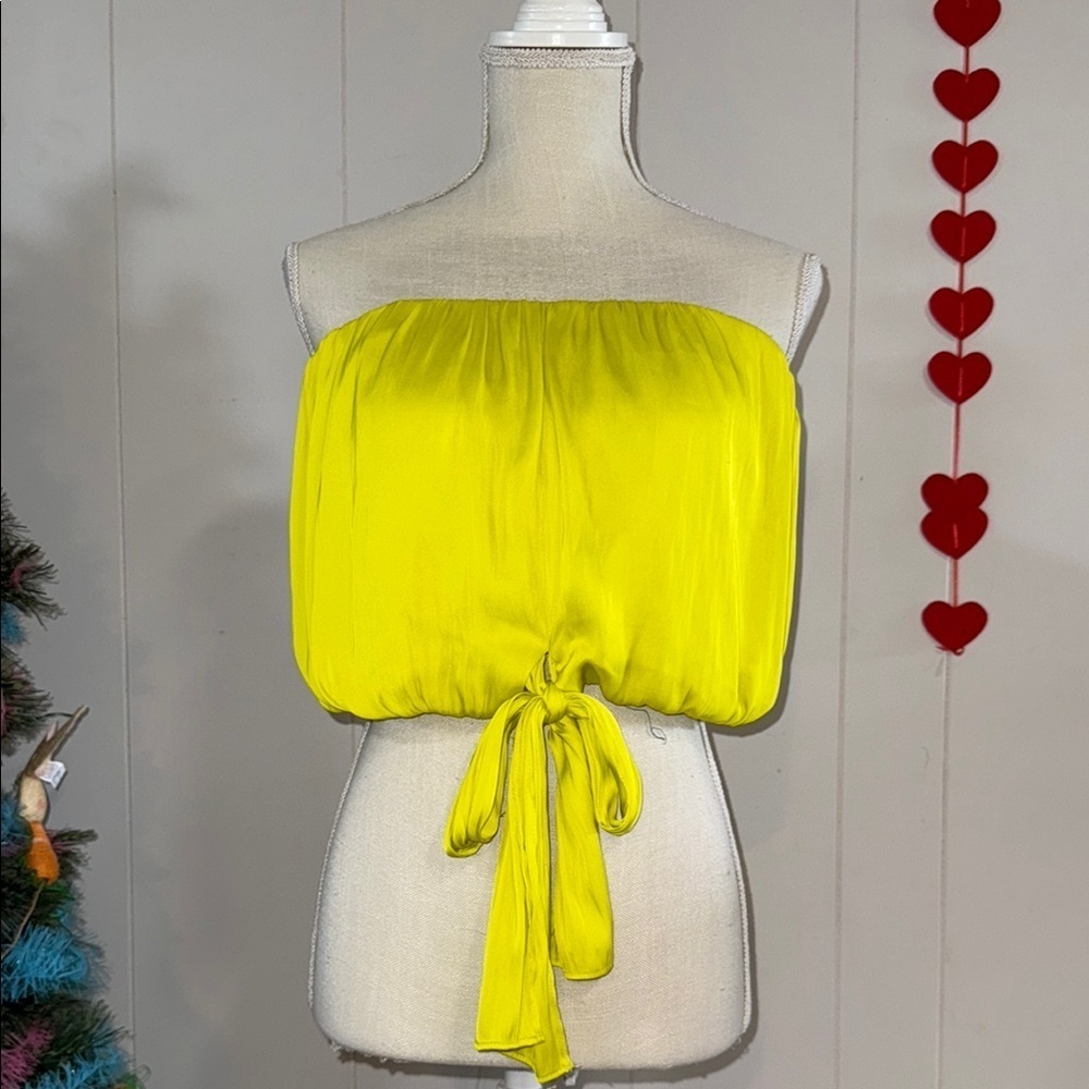 Yellow Strapless Women's Top